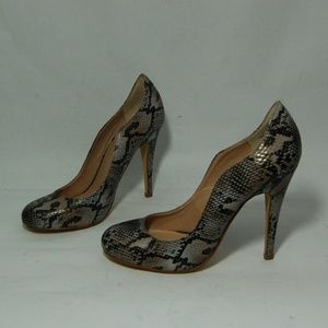 Kelsi Dagger Snake Skin Leather High Heels